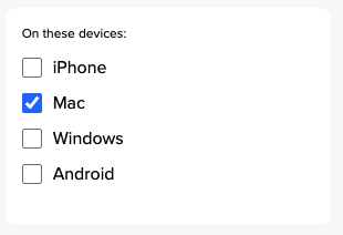Select what devices you want to include in your blocklist